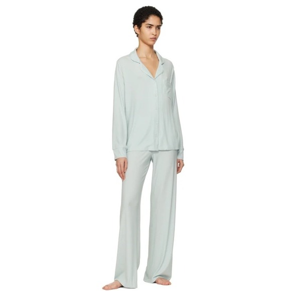 SKIMS Other - Skims Soft Lounge Rib Set AP-SET-0600 Frost XS Blue Pajama Top Pants Loungewear